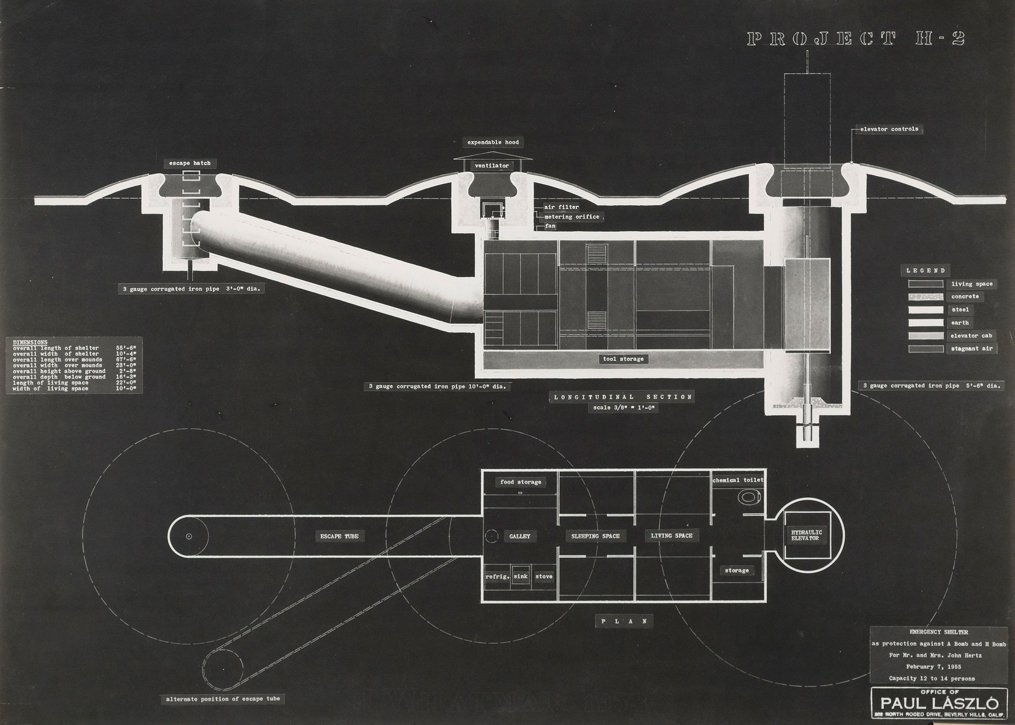 1950s fallout shelter layout