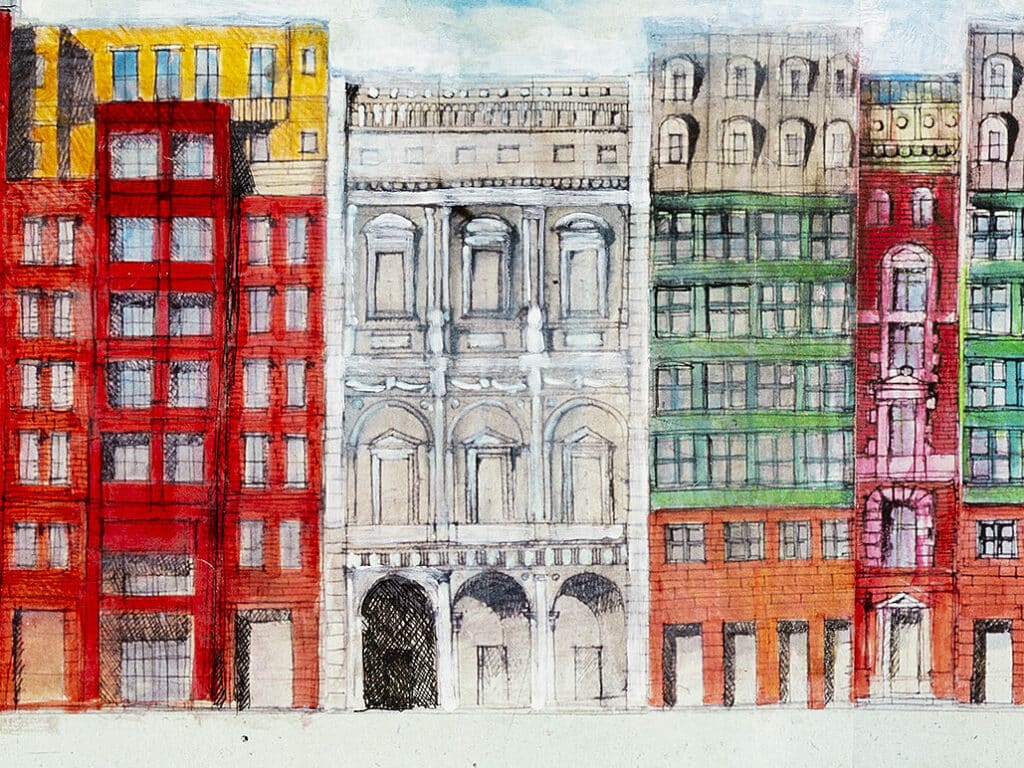 Aldo rossi the first sketch and the final drawing drawing matter
