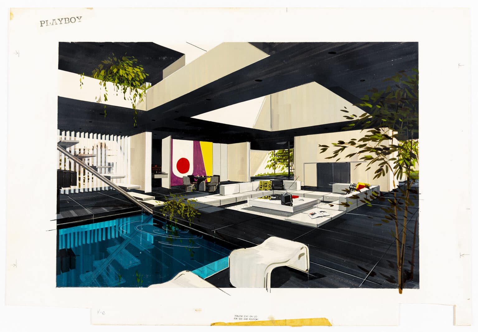 Robert Bray Six Designs for a Playboy Penthouse Pad Drawing Matter