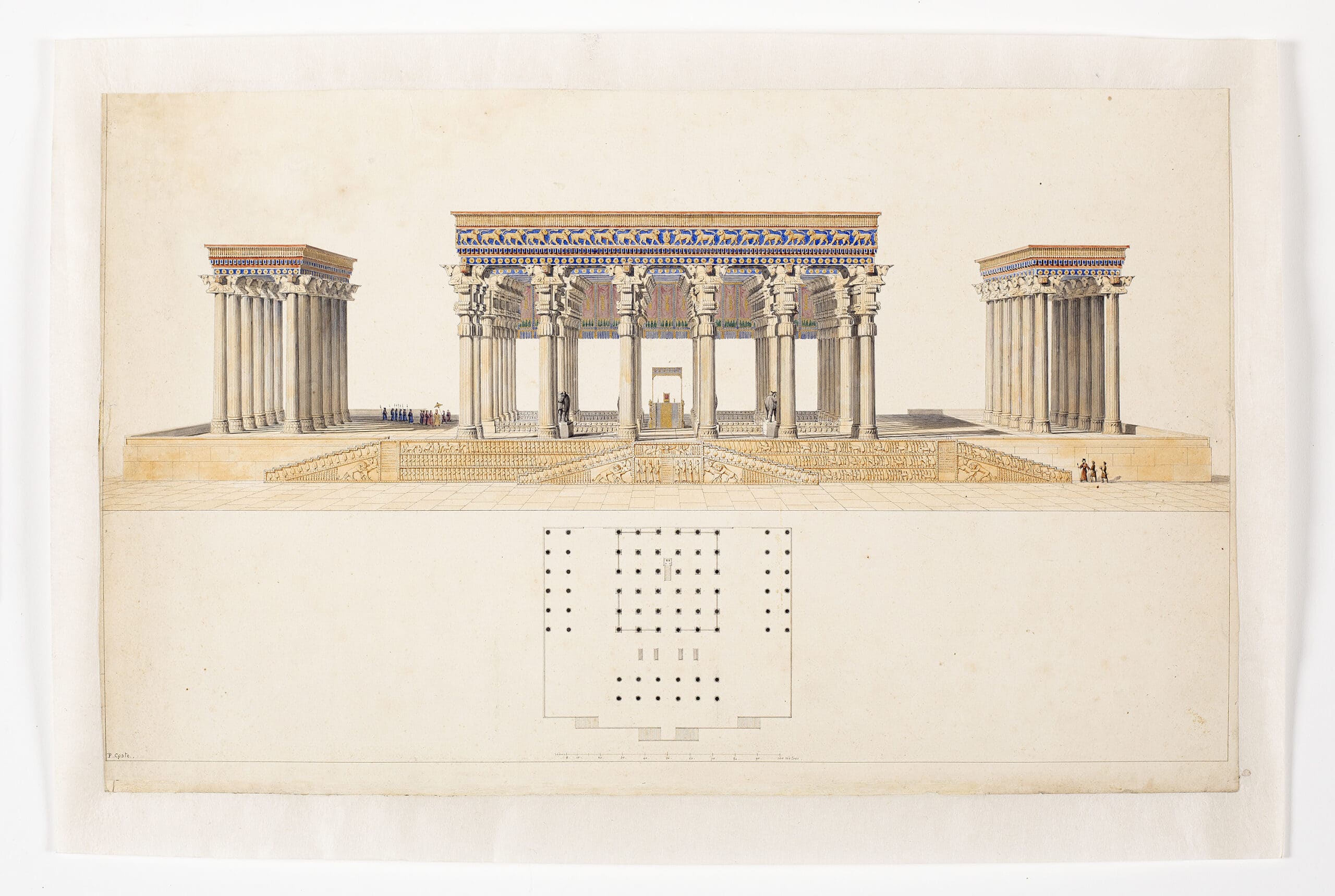 Image of The several columns at Persepolis and Istakhr compared (engraving)  by Perrot, Georges (1832-1914) and Chipiez, Charles (1835-1901)