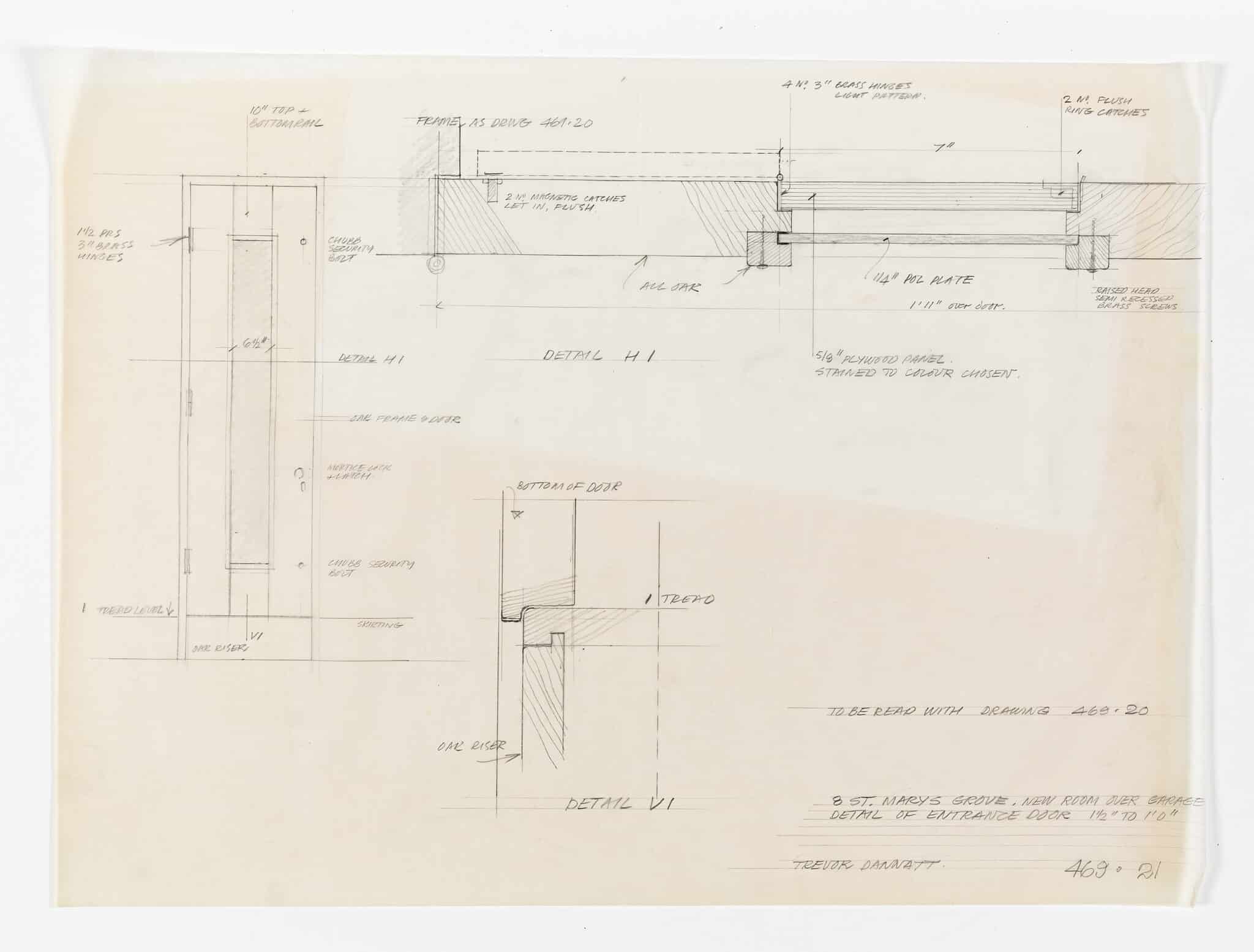 Trevor Dannatt: St Mary’s Grove — Through the Door – Drawing Matter